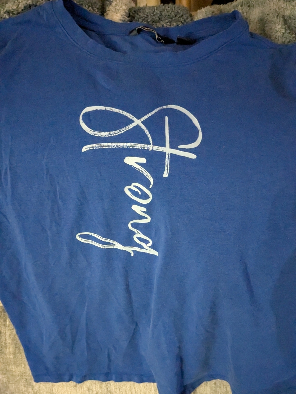 Studio Royal Blue Short-Sleeve Tee with White Vertical Script